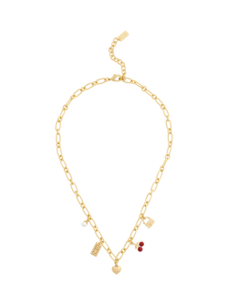 Coach Open Link Charm Necklace, Red, Red