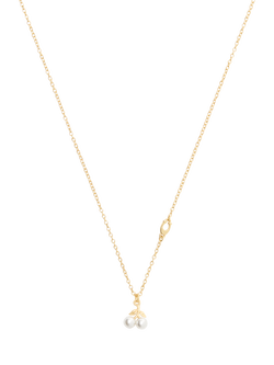 Coach Cherry Pendant Chain Necklace, Pearl - view 2, Pearl