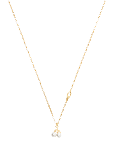 Coach Cherry Pendant Chain Necklace, Pearl - view 2, Pearl