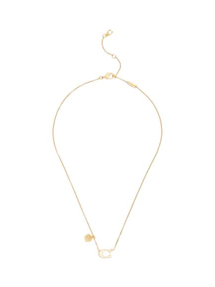 Coach Sculpted C Chain Necklace, Chalk, Chalk