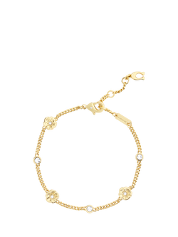 Coach Curb Chain Link Bracelet, Crystal - view 2, Crystal