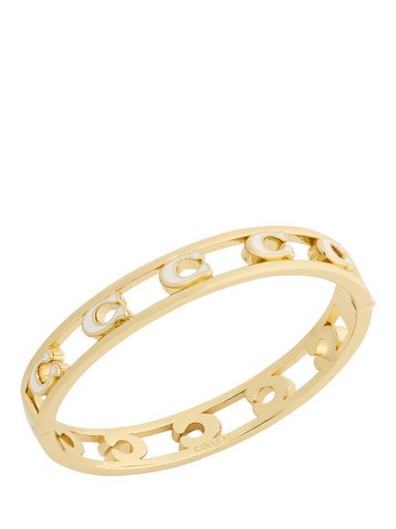 Coach Signature C Bangle Bracelet, Chalk - view 2, Chalk