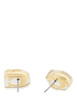 Coach Signature Sculpted C Stud Earrings, Gold - view 2, Gold