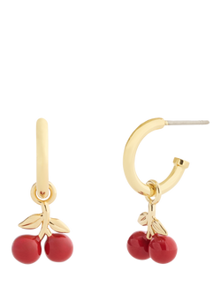 Coach Cherry Huggie Earrings, Red, Red