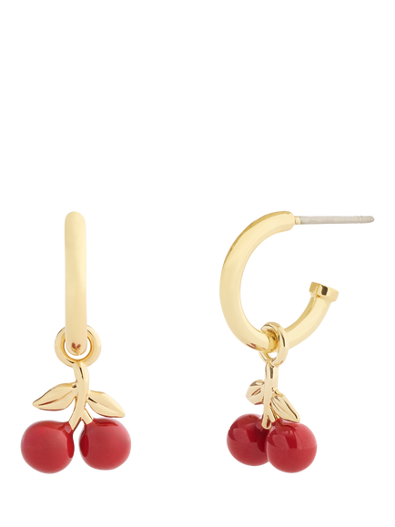Coach Cherry Huggie Earrings, Red, Red