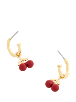 Coach Cherry Huggie Earrings, Red - view 2, Red