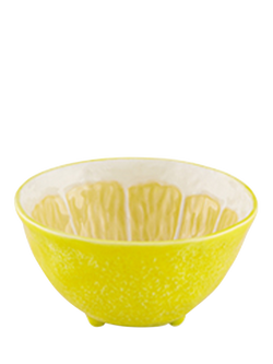 Bordallo Pinheiro Lemon Earthenware Bowl, 14cm, Yellow, Yellow
