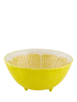 Bordallo Pinheiro Lemon Earthenware Salad Bowl, 24cm, Yellow, Yellow