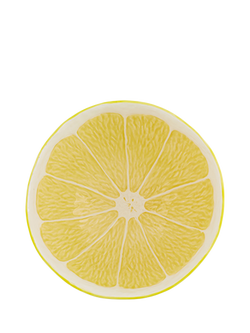 Bordallo Pinheiro Lemon Earthenware Salad Bowl, 24cm, Yellow - view 2, Yellow