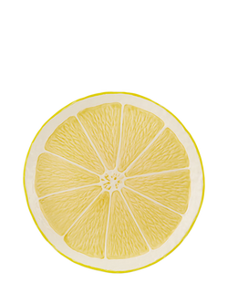 Bordallo Pinheiro Lemon Earthenware Charger Plate, 33cm, Yellow, Yellow