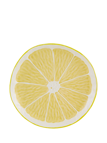 Bordallo Pinheiro Lemon Earthenware Dessert Plate, 20cm, Yellow, Yellow