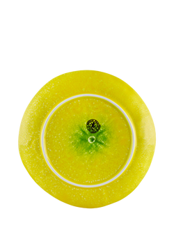 Bordallo Pinheiro Lemon Earthenware Dessert Plate, 20cm, Yellow - view 2, Yellow