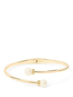 Lauren Ralph Lauren Open Cuff Bangle, Gold/ White, Gold/ White
