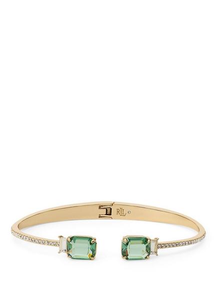 Lauren Ralph Lauren Erinite Stone Cuff Bracelet, Gold/ Green, Gold/ Green