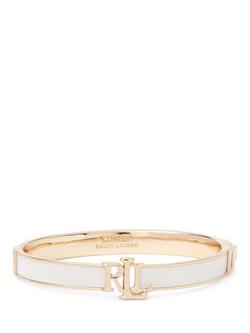 Lauren Ralph Lauren Monogram Bangle, Gold/White, Gold/ White