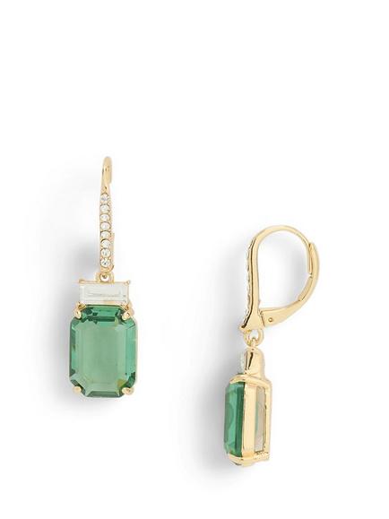 Lauren Ralph Lauren Erinite Stone Drop Earrings, Gold/ Green - view 2, Gold/ Green