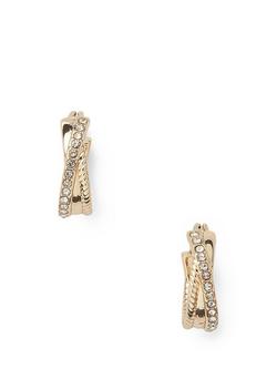 Lauren Ralph Lauren Pavé Hoop Earrings, Gold/ Clear, Gold/ Clear