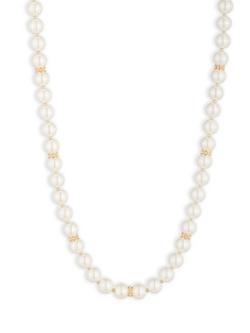 Lauren Ralph Lauren Pearl Necklace, Gold/ White - view 2, Gold/ White