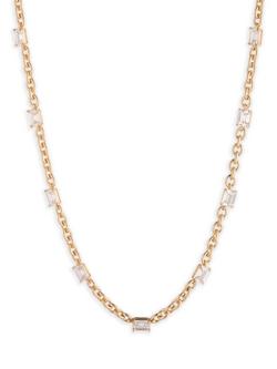 Lauren Ralph Lauren Crystal Chain Necklace, Gold/ Clear, Gold/ Clear