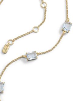 Lauren Ralph Lauren Crystal Stone Chain Necklace - view 2, Gold/ Blue