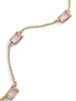 Lauren Ralph Lauren Crystal Stone Chain Necklace - view 2, Gold/ Pink
