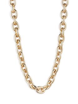 Lauren Ralph Lauren Link Chain Toggle Necklace, Gold/ Tortoise - view 2, Gold/ Tortoise
