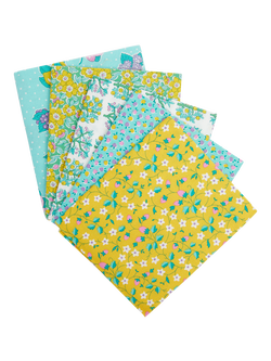 Liberty Fabrics Gifts From the Garden Lasenby Cotton Fat Quarter Quilting Fabric, Pack of 5, Green, Multi