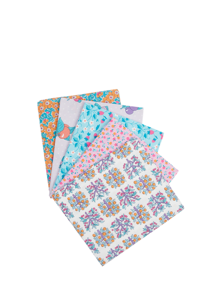Liberty Fabrics Gifts From the Garden Lasenby Cotton Fat Quarter Quilting Fabric, Pack of 5, Lilac, Multi