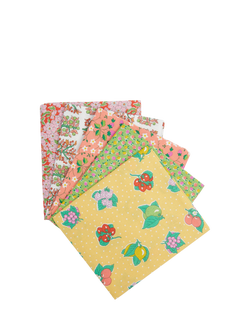 Liberty Fabrics Gifts From the Garden Lasenby Cotton Fat Quarter Quilting Fabric, Pack of 5, Yellow, Multi