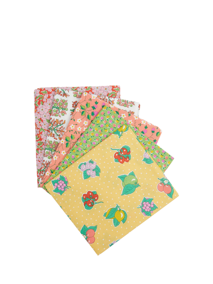 Liberty Fabrics Gifts From the Garden Lasenby Cotton Fat Quarter Quilting Fabric, Pack of 5, Yellow, Multi