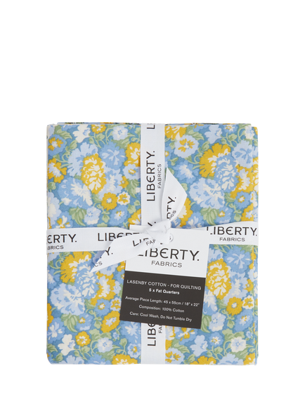 Liberty Fabrics Palace Gardens Lasenby Cotton Fat Quarter Quilting Fabric, Pack of 5, Blue/Yellow - view 2, Multi
