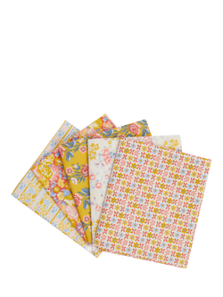 Liberty Fabrics Palace Gardens Lasenby Cotton Fat Quarter Quilting Fabric, Pack of 5, Yellow, Multi