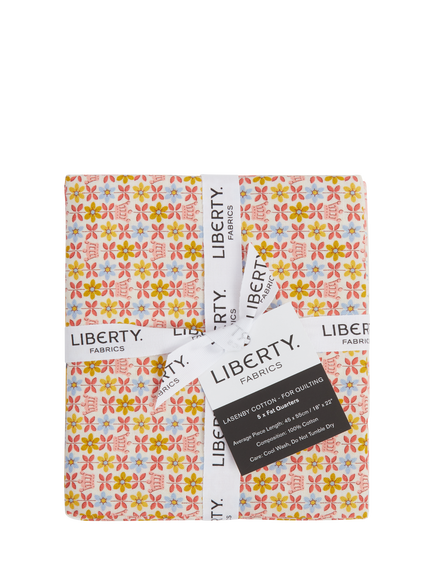 Liberty Fabrics Palace Gardens Lasenby Cotton Fat Quarter Quilting Fabric, Pack of 5, Yellow - view 2, Multi