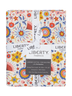 Liberty Fabrics Summer Fair Collection Fat Quarter Quilting Fabric, Pack of 5, Blue/Red - view 2, Multi