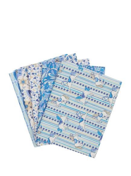 Liberty Fabrics Summer Fair Collection Fat Quarter Quilting Fabric, Pack of 5, Blue, Multi