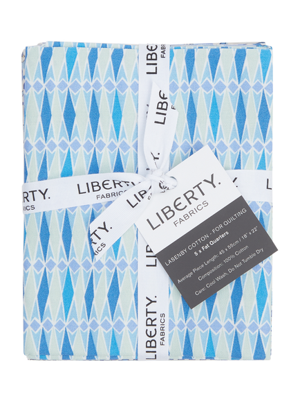 Liberty Fabrics Summer Fair Collection Fat Quarter Quilting Fabric, Pack of 5, Blue - view 2, Multi