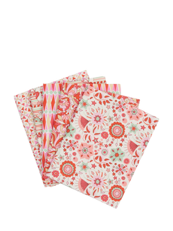 Liberty Fabrics Summer Fair Collection Fat Quarter Quilting Fabric, Pack of 5, Red/Green, Multi