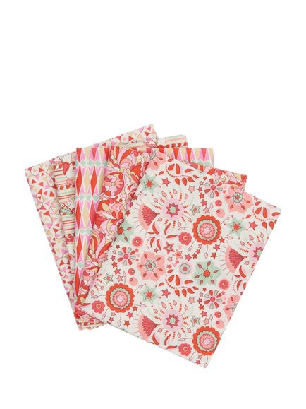 Liberty Fabrics Summer Fair Collection Fat Quarter Quilting Fabric, Pack of 5, Red/Green, Multi