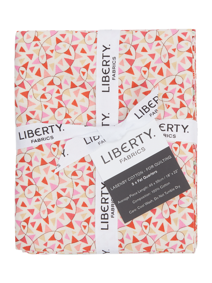 Liberty Fabrics Summer Fair Collection Fat Quarter Quilting Fabric, Pack of 5, Red/Green - view 2, Multi