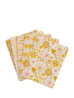 Liberty Fabrics Summer Fair Collection Fat Quarter Quilting Fabric, Pack of 5, Yellow, Multi