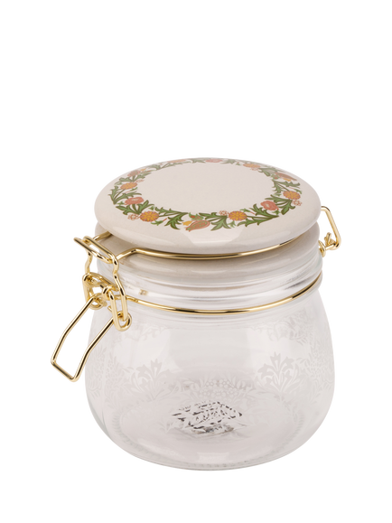 William Morris At Home Kitchen Garden Clip Top Glass Storage Jar, Clear Glass, 500ml, Clear Green