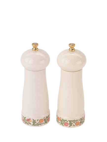 William Morris At Home Kitchen Garden Salt & Pepper Mill Set, White, White