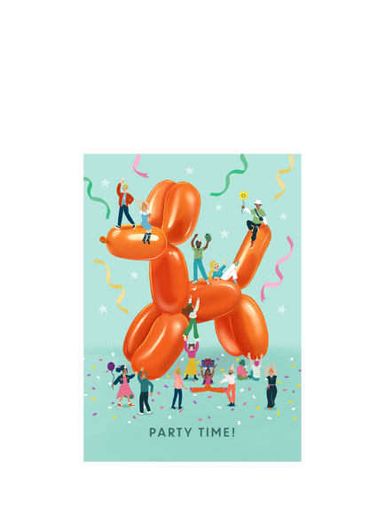 The London Studio Balloon Dog Party Time Card, Multi
