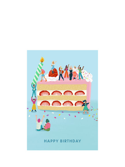 The London Studio Strawberry Birthday Cake, Multi