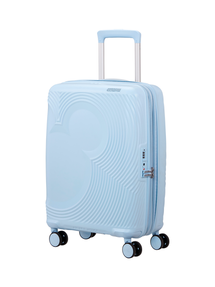 American Tourister Mickey Mouse Magic 8-Wheel Spinner 55cm Expandable Cabin Case, Mickey Pastel Blue
