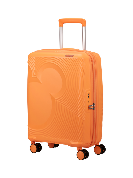 American Tourister Mickey Mouse Magic 8-Wheel Spinner 55cm Expandable Cabin Case, Mickey Peachy Orange