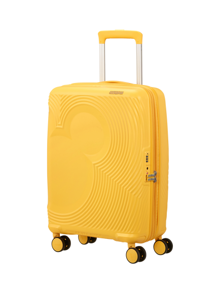 American Tourister Mickey Mouse Magic 8-Wheel Spinner 55cm Expandable Cabin Case, Mickey Flower Yellow