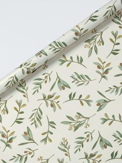 Elizabeth Scarlett Olive Leaves Wrapping Paper, L3m, Multi, Multi