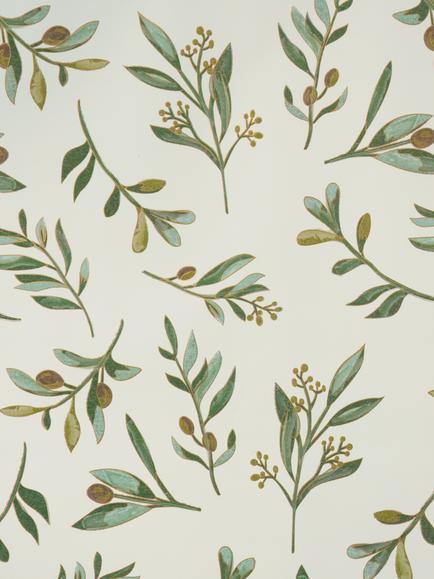 Elizabeth Scarlett Olive Leaves Wrapping Paper, L3m, Multi - view 2, Multi