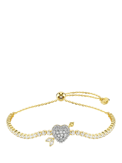 Swarovski Idyllia Crystal Heart with Arrow Bracelet, Gold, White